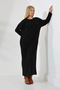 Ribbed Long Sleeve Oversize Ankle Length Basic Seasonal Knitwear Dress - 6
