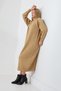 Half Turtleneck Stand Collar Long Sleeve Asymmetrical Button Detail Soft Textured Full Ankle Length Knitwear Dress - 5
