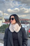 Premium Beige Plush Neck Collar - Faux Fur, Soft and Winter