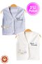 Unisex Baby Friends Teddy Bear Printed Organic Cotton 3-6-9 Months 2-Piece Combed Baby Vest Set