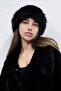 Black Color Plush Hat - 5