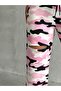 Women's Pink Camouflage Wide Leg Ripped Detailed Raised Tracksuit - 6
