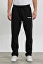 Men's Emotions Printed Baggy 3 Thread Rastered Loose Cut Straight Leg Black Sweatpants Rf0494