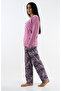 Floral Patterned Interlock Pajama Set - 4