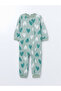 Crew Neck Long Sleeve Printed Baby Girl Jumpsuit