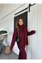 Burgundy Hair Braided Scarf Set - 8
