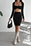 Women's Black Pencil Skirt - 5