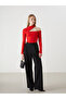 Red Stand Collar Women's Bodysuit - 2