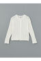 Ecru Crew Neck Openwork Girls' Knitwear Cardigan