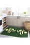 Crescent Collection Dark Green Themed Snake Pattern Detailed Woven Base Decorative Carpet Hilal34 - 3