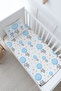 Baby Size Elastic Sheet Set - for Baby Series - Blue Big Balloon Elephant