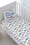Baby Size Fitted Sheet Set - for Baby Series - Cars in Blue Circle - 2