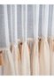 American Pleated Skirt with Ruffles and Tassel Details, Linen Tulle Curtain (Ecru-Mink Combination) - 6