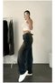 Baggy Jeans Buckle Detailed Navy Coffee Tint Chemical Super High Waist Lycra Free - 3
