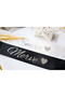 Jewelry Ribbon 6 cm Width 2 Meters 2 Pieces White and Black Color Silver Print - 3