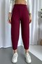 Crepe Beltless Balloon Women's Trousers - Burgundy - 5