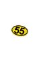 Special for Etiquetters Oval Double Layer 55 Samsun Glass Ornament Plexi Vantuzlu Arma Yellow Black Color 12X8 cm