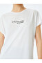 Slogan Printed Crew Neck Relaxed Fit Sports T-Shirt - 5