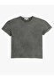 Crew Neck Oversize Short Sleeve Washed Women's T-Shirt - 2