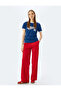 College Printed Bias Short Sleeve Crew Neck T-Shirt - 2