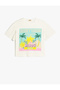 Tropical Print T-Shirt Short Sleeve Crew Neck