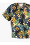 Short Sleeve Button Detail Viscose Shirt - 3