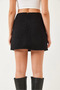 Women's Black A-Line Lined Cropped Cashmere Short Skirt 8405 60261330 - 5