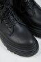 (Dilzar) Women's Genuine Leather Lace-Up Inside Zip Black Boots - 4