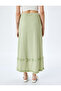 High Waist Ruffle Detailed Bowknot Midi Skirt - 4
