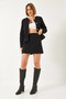 Women's Black A-Line Lined Cropped Cashmere Short Skirt 8405 60261330 - 2