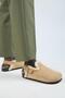 (Holly 2 Furry) Women's Genuine Leather Belted Buckle Sabo Sand Sandals - 6