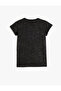 Glitter Detailed Crew Neck Cotton T-Shirt - 2