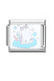 Cat Themed - Gray and White Cat Italian Bracelet Charm