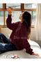 Women's Burgundy Oversize Knitwear Sweater - 5