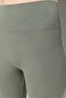 Khaki Thin Corded High Waist Thin Sports Leggings - 5