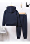 Mama's Little Man Printed Hooded Winter Children's Tracksuit Set - 2