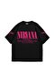 Nirvana in Utero Pink Printed Oversize Unisex Black Tshirt - 2