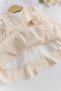 Lace Tulle Detailed Woven Fabric Cream Baby Girl Dress - 4