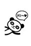 Living Room Key Panda Printed Sticker 12 X 12 cm