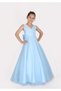 Girl Child Baby Blue Wrap Long Dress Graduation Birthday Dress