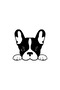 Glass Looking Dog Sticker 10 X 9 cm