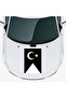 Turkish Flag 3 Auto Hood High Quality Sticker 20 X 40 cm