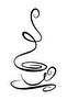 Linear Coffee Glass Wall Decor Sticker 40 X 72 cm