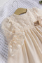 Lace Tulle Detailed Woven Fabric Cream Baby Girl Dress - 5
