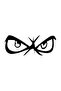 Angry Eyes - Vehicle, Car, Laptop, Wall Compatible Quality Sticker 10*4 cm