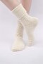 Egyptian Women's Sheep Wool Single Ecru Curled Socks m 75005 E - 2