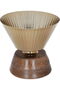 Al Saif Gallery wooden serving bowl, 16 x 17 x 16 cm, with base - golden brown - 2