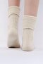 Egyptian Women's Sheep Wool Single Ecru Curled Socks m 75005 E - 3