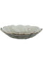 Al Saif Gallery glass plate, 20 x 4.5 cm, gold rim, round - light grey - 2