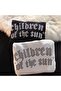 Black Children of the Sun Glittered Stone Printed Oversize Unisex Sweatshirt - 2